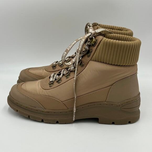 Vintage Y2K Nautica Lace Up Sabra Ankle Boots Booties Combat Tan Womens Size 8.5 - Picture 2 of 16